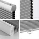 Cellular Shades Cordless Honeycomb Blinds for Window Top Down Cellular Blackout Shade for Windows Grey 35" x 64"