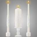 Irenare Unity Candles with Holder for Wedding Ceremony Wedding Decortions Accessories Glass Candle Holder Pillar Candle for Formal Events Church (Ceramics)