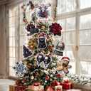 Christmas Gothic Ornaments for Christmas Tree Goth Tree Topper 9Pcs for Xmas Tree Top Decoration Indoor Outdoor Home Creepmas Decor Holiday Party