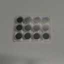 PATIKIL 4.9x3.7x0.7 Inch Gemstone Display Box 12 Pcs Round Diamond Containers Small Storage Boxes Jewelry Acrylic Box with Clear Glass Top Lids and Sponge for Gems Diamonds Coin (Black)