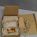 FLOE 24Pcs Christmas Burlap Gift Bags with Drawstring, 6x8in Christmas Linen Treat Bags with Tag Goody Gift Bag Small Jute Xmas Candy Reusable Gifts Wrapping Bag Xmas Holiday Party Favors Linen Sacks (1 Count (Pack of 24))