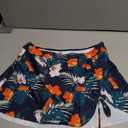 2 Piece Tankini Swimsuits for Women V Neck Tankini Top Skirt Bottom Tummy Control Bathing Suit Swimwear (L)