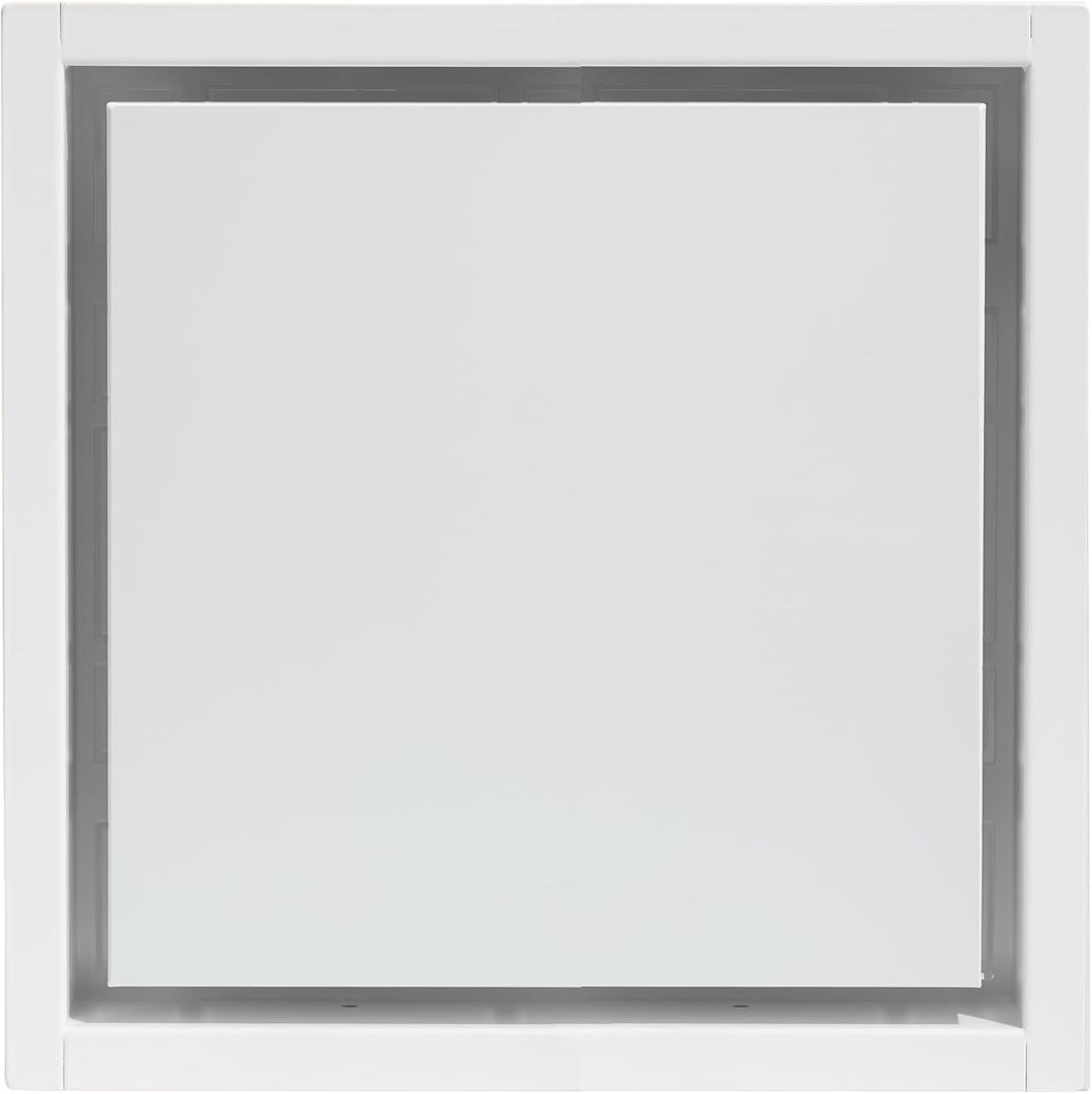 Fittes Framed Exhaust Mount [Luxe], Minimalist Solid Steel Bathroom Ventilation Fan Upgrade Cover for Wall or Ceiling, Easy 15-Min DIY Install, 14.25"x14.25" Cotton White