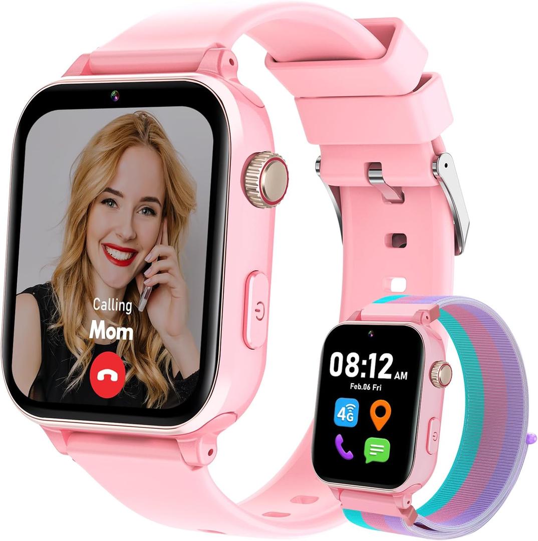 4G Kids Smart Watch for Boys Girls with GPS Tracker, Kid Smartwatch Phone Call SOS Video Call for Kids Birthday Gift Ages 4-12
