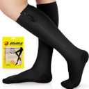 Ailaka Zipper Compression Socks for Men Women - 20-30 mmHg Close Toe Knee High Medical Compression Socks with Zipper, Zip Up Socks for Varicose Veins, Edema, Recovery, Pregnant, Nurse (XX-Large (1 Pair), Black)