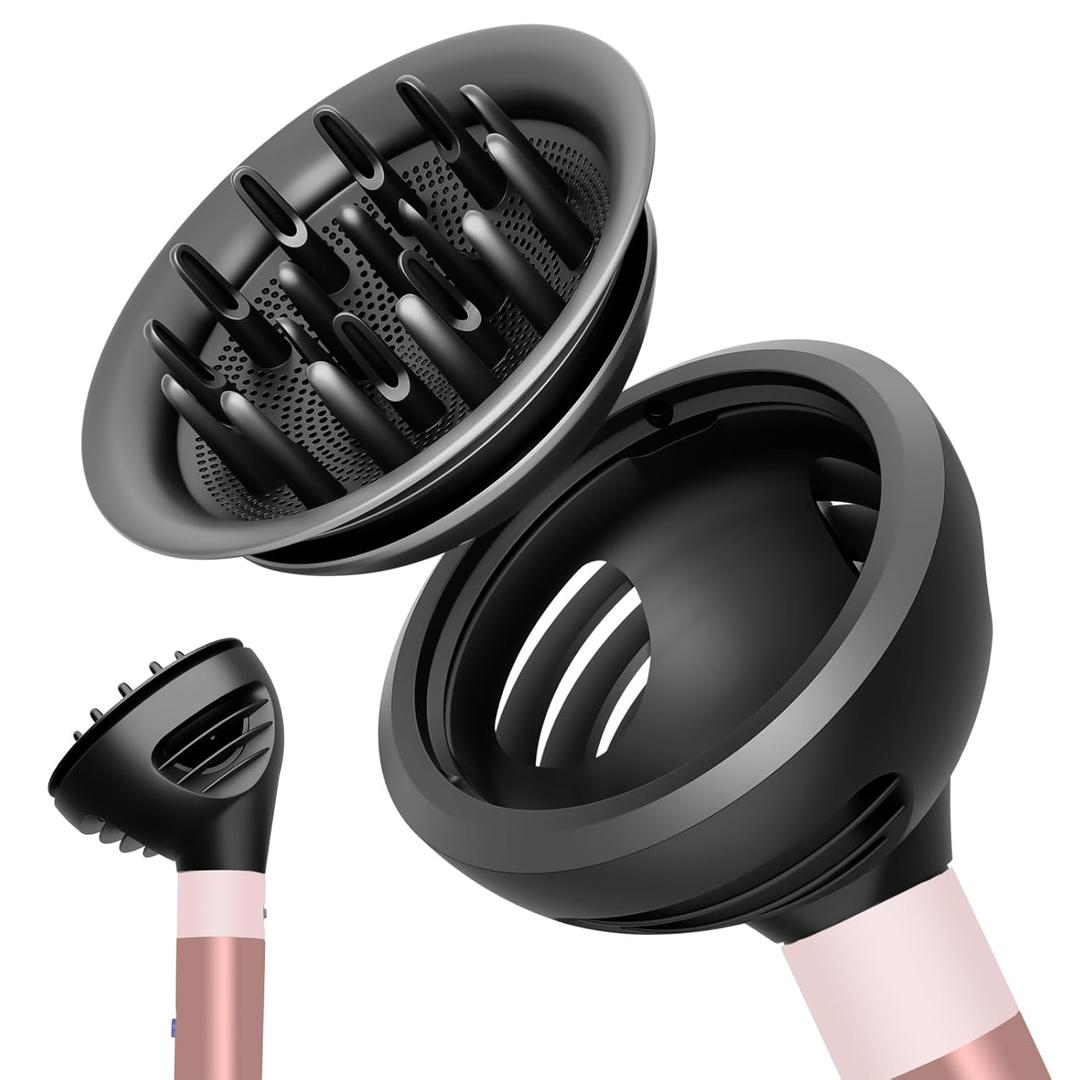 Wave Curl Diffuser for Dyson Airwrap  Dome and Diffuse Modes for Curl Wave Hair, Hair Diffuser Attachment Compatible with Airwrap Styler HS01/05, Black