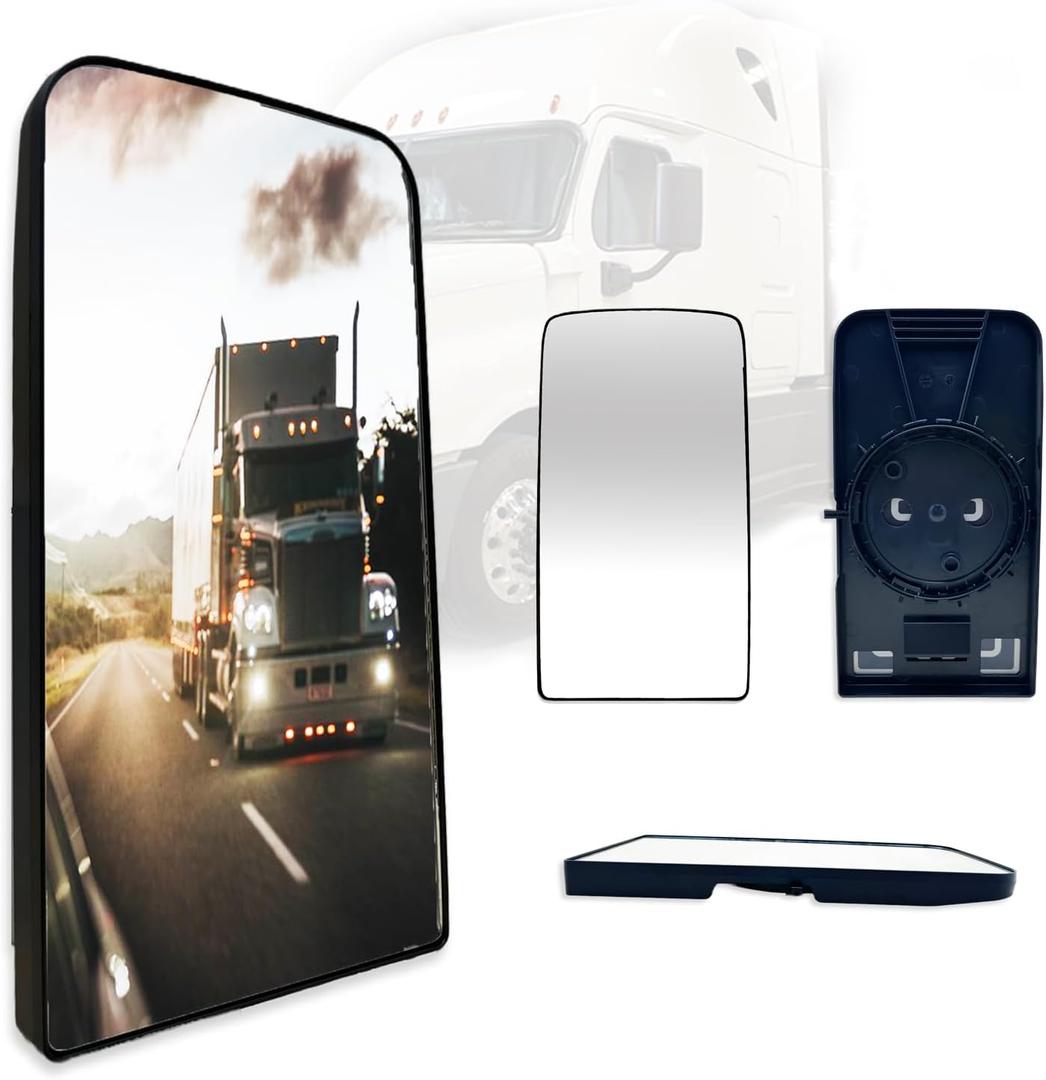 SPLENDID Replacement Mirror Glass, For 2008-2017 Freightliner Cascadia, Heated Flat Mirror, High Reflective, Driver/Passenger Side (OEM: TL28716A)