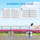 INJOPEXI Garden Fence 6 Panels 11.8ft (L)24in (H) Decorative Garden Fence with 6 Panels Rustproof Wire No Dig Garden Fences Animal Barrier Fencing for Outdoor Patio Backyard - Without Fence Gate