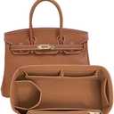LOUKAYCCI Felt Purse Organizer insert for birkin 25 bag organizer Handbag Insert (EarthColor, BK25)