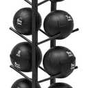 Sintuff Medicine Ball Rack Storage Metal Durable Tree Holds 10 Slam Balls Vertical Gym Organizer Stand Holder for Organized Gym Fitness Studio