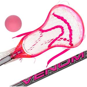 Franklin Sports Venom Youth Mini Lacrosse Stick + Ball Set - 34" - Pink