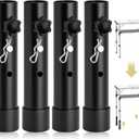 Anbte 4pcs Folding Table Leg Extenders, 2 Levels Adjustable Height Rise Up to 5.3 in, Heavy Duty Steel Table Risers for Straight and Bent Legs, Reduces Stooped Work, Black