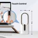 KONSIDEN Desk Fan Bladeless, 11.8 Inch Office Fan Small, Quiet, 3 Speed Adjustment, Touch Control, Easy to Clean, Desk Fans Small Quiet, Ideal for Office, Living Room, Bedroom, White