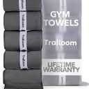 Trailoom Microfiber Workout Towels - Quick Dry, Highly Absorbing, Odor-Free, for Men & Women - Gym Sweat Sports Towel for Hot Yoga, Tennis, Running, Exercise, Working Out, Camping, Set of 5 Dark Gray