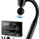 FVZ Massage Gun with Upgraded Extension Handle, 10MM Massage Gun Deep Tissue, Back Massager, Muscles/Neck/Shoulders/Waist/Legs Massager Portable for Pain Relief, 4 Massage Heads & 5 Speed Levels (Black)