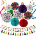 Merry & Bright Holiday Party Hanging Decorations  9 ft (1 Set) - Festive Decor for Christmas, Winter Celebrations, Office Parties & Holiday Gatherings