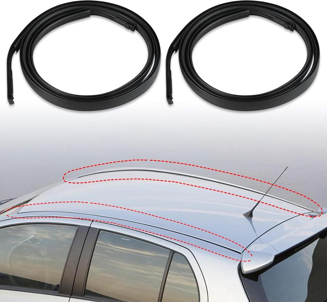 JDMON Roof Drip Molding Strips Weatherstrip Compatible with Toyota Yaris Hatchback 2007 2008 2009 2010 2011, Replace 75551-52130, Left and Right, 2 PCS