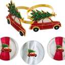 DOITOOL 6Pcs Christmas Napkin Rings,Christmas Napkin Holder Metal Napkin Rings for Dinners,Table Decoration, Tree Napkin Ring Xmas Party Supplies