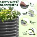 A ANLEOLIFE 8x4x2ft Galvanized Raised Garden Bed Kit, Oval Metal Deep Root Planters for Outdoor Plants Vegetables Flowers Herb, Large Bottomless, 478 Gallon Capacity- Quartz Grey