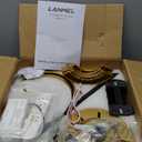 LANMEL 42'' Black and Gold Ceiling Fans with Lights and Remote, 6 Speed Low Profile Modern Ceiling Fan with Quiet DC Motor for Indoor Outdoor Bedroom Living Room