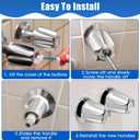 Enhon Shower Knobs 2 Piece Replacement, Compatible with Pfister Verve Tub Shower Handle Replacement, 2 Faucet Handle Trim Kit for 5-1/2 inch High, 12 Tooth Broach Stem Cartridge(Polished Chrome)