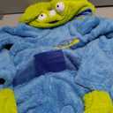 COSUSKET Snug Fit Unisex Adult Onesie Pajamas, Flannel Cosplay Animal One Piece Halloween Costume Sleepwear Home wear (Green/Blue)