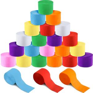72 Rolls Crepe Paper Streamers Roll 8 Colors Rainbow Streamers Party Decoration for Birthday Party Wedding Ceremony Baby Shower DIY Crafts (Vibrant Colors)