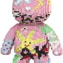 PIANTION Animal Graffiti Pink Bear Micro Building Blocks Set(6000PCS XQ003) 16.9in High Series,Gifts Suitable for Adults