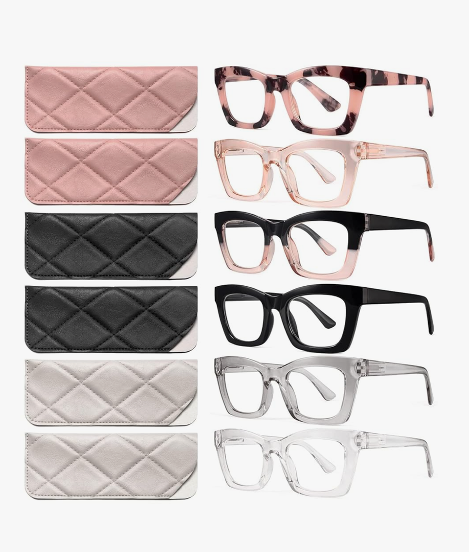 CCVOO Stylish Reading Glasses for Women, Eyeglasses, Blue Light Readers for Women, Computer Eye Glasses, Cheaters 2.0