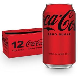 Coke Zero Sugar Cola Soda, 12 oz, 12 Pack , BBD: Oct 2025