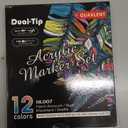 24 Colors Acrylic Paint Markers Pens Set Dual Tip with Fine and Brush for Paper Metal Rock Wood Plastic Canvas Ceramics DIY Crafts Drawing Art Supplies