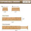 Bamboo Drawer Dividers, Expandable Kitchen Drawer Organizer, Include 8 Dividers, 8 Small Inserts and 8 Medium Inserts for Home, Office, Dressers