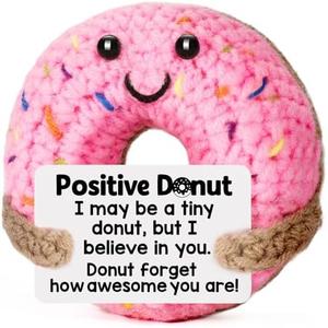 BuiltFit Valentines Inspirational Gifts for Women - Valentine's Galentines Day Motivational Emotional Positive Support Crochet Donut Gift for Kids College Student Her Him Men Coworker Boss Friend