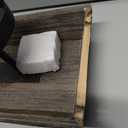 Creative Co-Op 5 Metal Votive Candle Holders in Rectangle Wood Tray with Handles