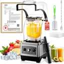 2025 Upgrade Commercial Blender2500W German Super Motor Dishwasher Safe 6-Piece Japanese Blades 3-Second Quick Ice Crushing, Quiet Blender for Juices and Smoothies 
