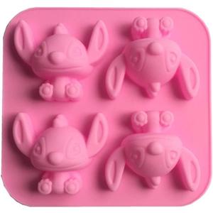 3 x Cute 4-hole Cartoon Star Baby Silicon Mold Tool for DIY Cake, Fondant, Baking, Biscuit, Soap, 3D Chocolates, Hard Candies, Desserts Decor.