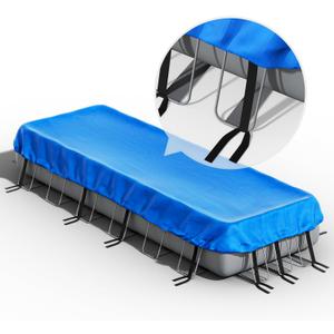 18 x 9 Rectangle Pool Covers for 16’x8’ to 18’x9’ Above Ground Pools | Heavy-Duty 5-Layer PE Tear-Resistant & Windproof Reinmoson Rectangular Pool Cover for Intex/Bestway/Funsicle Pool