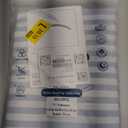 MooMee Bedding Pillowcases Striped Pack of 2 100% Washed Cotton Linen Like Textured Breathable Durable Soft Comfy (Cornflower Blue White Classic Stripes, Queen)