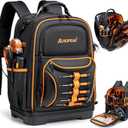 73 Pockets Tool Backpack Heavy Duty for Men Women, Hvac Tool Backpack, Tool Bag Backpack with Laptop Compartment, Waterproof Molded Base, 1680D, Durable Multi-Use Pocket for Electrician Construction