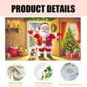 3 x 1PC 71x43 Inch Christmas Party Banner with Santa Claus and Puppy Indoors Tree Gifts and Wreath Decorative Backdrop for Holiday Celebration Home Wall Door Porch Winter Decoration (Colorful 0003)