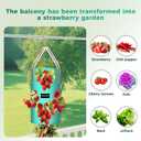 3 Pack 3 Gallon Hanging Strawberry Planter Bags, 12 Holes PE Grow Bags with Bottom Drainage, Reusable Vertical Planters for Small Space Gardening(Green)
