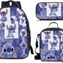 Stitch Backpack for Women/Men/Teens, Backpack With Shoulder Bag and Pencil Case, 3 Pcs Set, Day Packs Knapsacks, Casual Backpacks, Gift for Gym, Travel, Camping, Outdoor, Work, Business