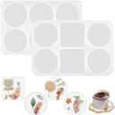 2 Packs 6 Cavity Large Silicone Molds, Round and Square, Polygon Resin Molds, DIY Crafts, Durable, Heat-Resistant Silicone Molds