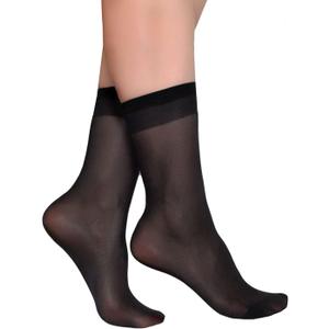 Pioni Women's 5 Pairs Nylon socks for Women Ankle High Sheer Socks Tights Hosiery Crew Stocking (Black)