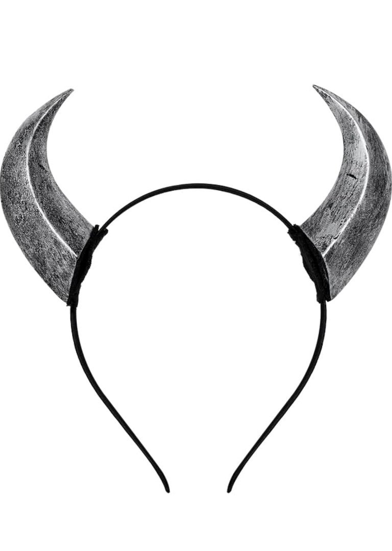 Black Witch Demon Horns Headband Devil Headpiece Halloween Evil Headdress Costume