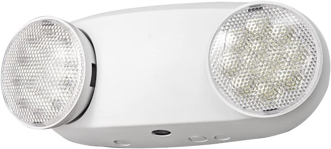 TANLUX LED Emergency Lights with Battery Backup, Two Head Adjustable Commercial Emergency Lights, UL Listed, AC 120/277V, Hardwired Emergency Exit Light Fixtures for Business - 1 Pack(White)