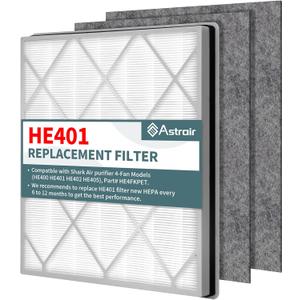 Astrair HE401 HEPA Filter Replacement 1Hepa+2Pre for Shark Air Purifier 4