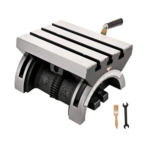 BestEquip Tilting Milling Table 7x5inch Tilting Angle Milling Machine 0-90°Adjustable Swivel Angle Plate with 3 T-slots and an Adjustable Crank Handle Heavy Duty Tilting Milling Machine for Grinding