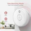 Fire Alarms Smoke Detectors, Smoke Alarm Battery Operated,Fire Alarm with Test Button & Low Battery Signal, Photoelectric Technology Fire Detectors for Bedroom and Home (2 Pack)