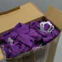 VitalCozy 100 Pcs Spandex Chair Sashes with Crown Buckle Slider Stretch Chair Bands Cover Ties for Wedding, Banquet, Gala, Corporate Event, Birthday Party, Baby Shower(Dark Purple)